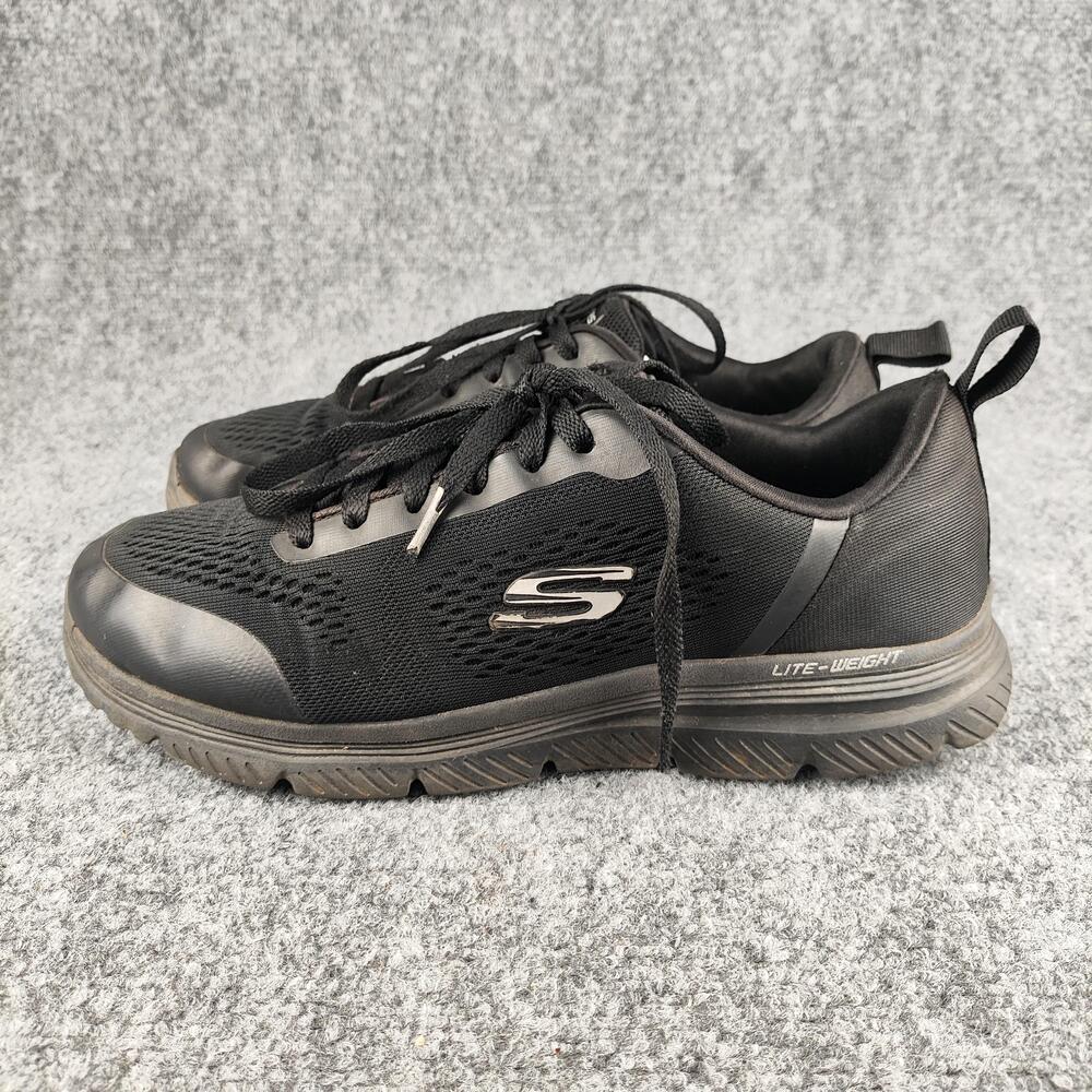 Skechers Shoes Mens Size 8.5 Black Lite-Weight Walking Sneakers SN 16991WR
